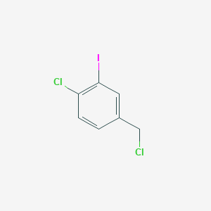 Benzene, 1-chloro-4-(chloromethyl)-2-iodo- Benzene, 1-chloro-4-(chloromethyl)-2-iodo-