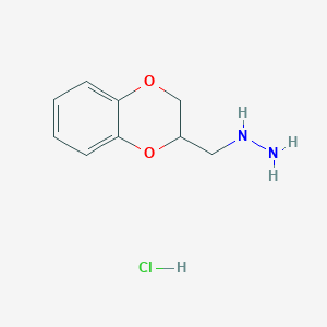 1-((2,3-dihydrobenzo[b][1,4]dioxin-2-yl)methyl)hydrazine Hhydrochloride