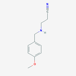 3-{[(4-methoxyphenyl)methyl]amino}propanenitrile
