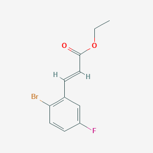 2-Propenoic acid, 3-(2-bromo-5-fluorophenyl)-, ethyl ester, (2E)- 2-Propenoic acid, 3-(2-bromo-5-fluorophenyl)-, ethyl ester, (2E)-