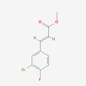 2-Propenoic acid, 3-(3-bromo-4-fluorophenyl)-, methyl ester, (2E)- 2-Propenoic acid, 3-(3-bromo-4-fluorophenyl)-, methyl ester, (2E)-
