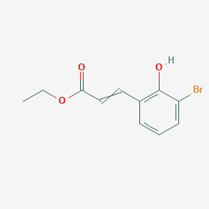 2-Propenoic acid, 3-(3-bromo-2-hydroxyphenyl)-, ethyl ester, (2E)- 2-Propenoic acid, 3-(3-bromo-2-hydroxyphenyl)-, ethyl ester, (2E)-
