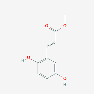 2-Propenoic acid, 3-(2,5-dihydroxyphenyl)-, methyl ester, (2E)- 2-Propenoic acid, 3-(2,5-dihydroxyphenyl)-, methyl ester, (2E)-