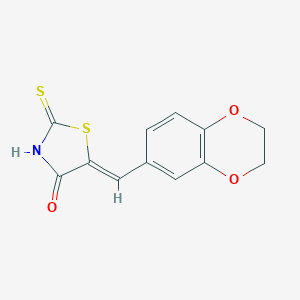 (5Z)-5-(2,3-dihydro-1,4-benzodioxin-6-ylmethylidene)-2-sulfanylidene-1,3-thiazolidin-4-one (5Z)-5-(2,3-dihydro-1,4-benzodioxin-6-ylmethylidene)-2-sulfanylidene-1,3-thiazolidin-4-one