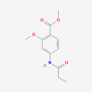 Benzoic acid, 2-methoxy-4-[(1-oxopropyl)amino]-, methyl ester