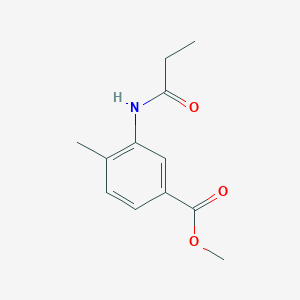 Benzoic acid, 4-methyl-3-[(1-oxopropyl)amino]-, methyl ester 
