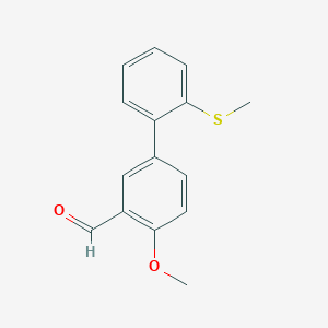 [1,1'-Biphenyl]-3-carboxaldehyde, 4-methoxy-2'-(methylthio)-