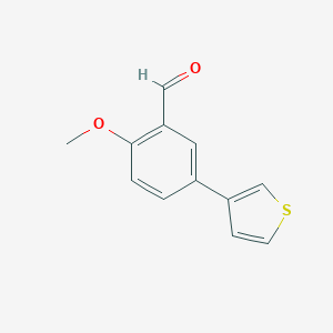 2-methoxy-5-(thiophen-3-yl)benzaldehyde 2-methoxy-5-(thiophen-3-yl)benzaldehyde