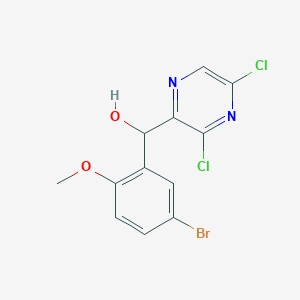 (5-bromo-2-methoxy-phenyl)-(3,5-dichloro-pyrazin-2-yl)-methanol (5-bromo-2-methoxy-phenyl)-(3,5-dichloro-pyrazin-2-yl)-methanol