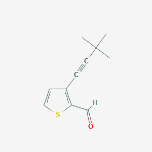 3-(3,3-dimethylbut-1-yn-1-yl)thiophene-2-carbaldehyde 3-(3,3-dimethylbut-1-yn-1-yl)thiophene-2-carbaldehyde
