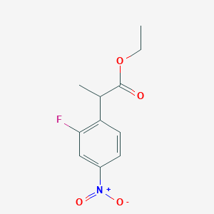 Benzeneacetic acid, 2-fluoro-alpha-methyl-4-nitro-, ethyl ester Benzeneacetic acid, 2-fluoro-alpha-methyl-4-nitro-, ethyl ester