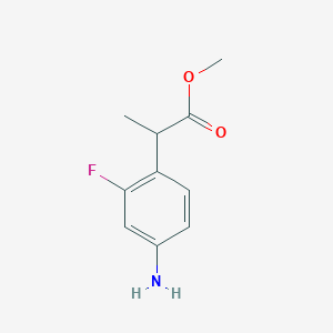 Benzeneacetic acid, 4-amino-2-fluoro-alpha-methyl-, methyl ester Benzeneacetic acid, 4-amino-2-fluoro-alpha-methyl-, methyl ester