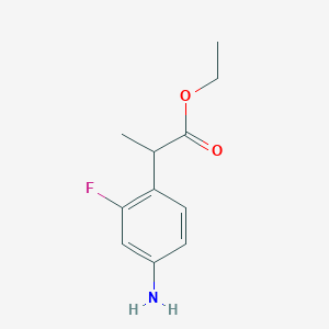 Benzeneacetic acid, 4-amino-2-fluoro-alpha-methyl-, ethyl ester Benzeneacetic acid, 4-amino-2-fluoro-alpha-methyl-, ethyl ester