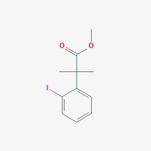 Benzeneacetic acid, 2-iodo-alpha,alpha-dimethyl-, methyl ester Benzeneacetic acid, 2-iodo-alpha,alpha-dimethyl-, methyl ester