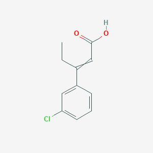 2-Pentenoic acid, 3-(3-chlorophenyl)- 2-Pentenoic acid, 3-(3-chlorophenyl)-